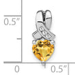 Sterling Silver Rhodium-plated Citrine and Diamond Pendant