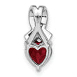 Sterling Silver Rhodium-plated Created Ruby and Diamond Pendant