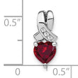 Sterling Silver Rhodium-plated Created Ruby and Diamond Pendant