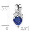 Sterling Silver Rhodium-plated Created Sapphire/Diamond Pendant