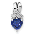 Sterling Silver Rhodium-plated Created Sapphire/Diamond Pendant