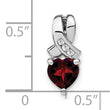 Sterling Silver Rhodium-plated Garnet and Diamond Pendant - Birthstone Company