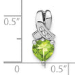 Sterling Silver Rhodium-plated Peridot and Diamond Pendant