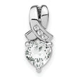 Sterling Silver Rhodium-plated White Topaz and Diamond Pendant