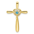 10k Blue Topaz Cross w/Heart Chain Slide