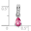 10k White Gold Pear Pink Tourmaline and Diamond Pendant