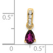 10k Yellow Gold Pear Rhodolite Garnet and Diamond Pendant - Birthstone Company