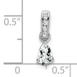 10k White Gold Pear White Topaz and Diamond Pendant