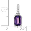 10k White Gold Amethyst and Diamond Pendant