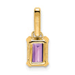 10k Yellow Gold Amethyst and Diamond Pendant