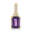 10k Yellow Gold Amethyst and Diamond Pendant