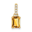 10k Yellow Gold Citrine and Diamond Pendant - Birthstone Company