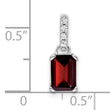 10k White Gold Garnet and Diamond Pendant - Birthstone Company