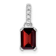 10k White Gold Garnet and Diamond Pendant - Birthstone Company