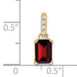 10k Yellow Gold Garnet and Diamond Pendant - Birthstone Company