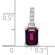 10k White Gold Rhodolite Garnet and Diamond Pendant
