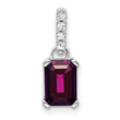 10k White Gold Rhodolite Garnet and Diamond Pendant