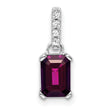10k White Gold Rhodolite Garnet and Diamond Pendant - Birthstone Company