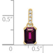 10k Yellow Gold Rhodolite Garnet and Diamond Pendant - Birthstone Company