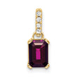 10k Yellow Gold Rhodolite Garnet and Diamond Pendant - Birthstone Company