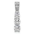 14k White Gold 1 carat Lab Grown Diamond VS/SI+ G+ Three Stone Chain Slide Pendant
