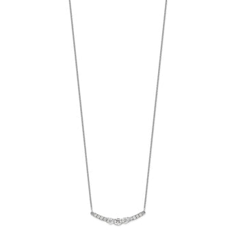 14K White Gold Lab Grown Diamond VS/SI GH, 3-Stone Bar Necklace