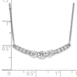 14K White Gold Lab Grown Diamond VS/SI GH, 3-Stone Bar Necklace