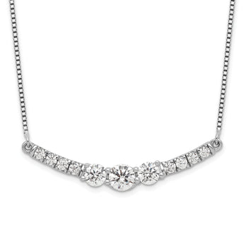 14K White Gold Lab Grown Diamond VS/SI GH, 3-Stone Bar Necklace