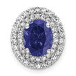 14K White Gold Lab Grown Diamond & Created Blue Sapphire Pendant