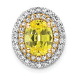 14K Two-Tone Lab Grown Diamond & Created Yellow Sapphire Pendant