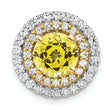 14K Two-Tone Lab Grown Diamond & Created Yellow Sapphire Pendant