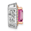 14K Two-Tone Lab Grown Diamond & Created Pink Sapphire Pendant