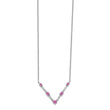 14K White Gold Lab Grown Diamond and Lab Created Pink Sapphire 18 Inch Necklace