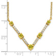 14K Lab Grown Diamond & Created Yellow Sapphire Necklace