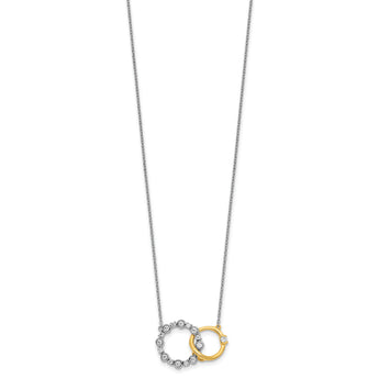14K Two-Tone Lab Grown Diamond VS/SI GH, Circle Interlocking Necklac