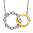 14K Two-Tone Lab Grown Diamond VS/SI GH, Circle Interlocking Necklac