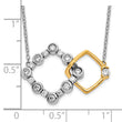 14K Two-Tone Lab Grown Diamond SI1/SI2, G H, Square Interlocking Necklac
