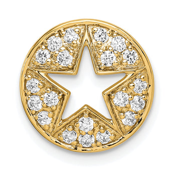 14K Lab Grown Diamond SI1/SI2, G H, Circle Cut-out Star Pendant
