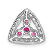 14K White Gold Pure Serenity Lab Grown Diamond & Cr Pink Sapp Triangle Earr