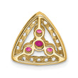 14K Pure Serenity Lab Grown Diamond & Cr Pink Sapp Triangle Pendant