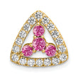 14K Pure Serenity Lab Grown Diamond & Cr Pink Sapp Triangle Pendant