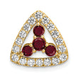 14K Lab Grown Diamond SI1/SI2, G H, & Cr Ruby Triangle Pendant