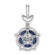 14K White Gold Lab Grown Diamond SI1/SI2, G H, & Cr Sapphire Pendant