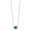 14K White Gold Lab Grown Dia. VS/SI GH, Lab Created Emerald Necklace
