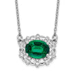 14K White Gold Lab Grown Dia. VS/SI GH, Lab Created Emerald Necklace