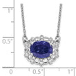 14K White Gold Lab Grown Dia. VS/SI GH, Lab Created Sapphire Necklac