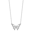 14K White Gold Lab Grown Diamond SI1/SI2, G H, Large Butterfly Necklace