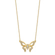 14K Lab Grown Diamond SI1/SI2, G H, Large Butterfly Necklace