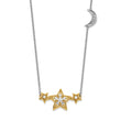 14K Two-Tone Lab Grown Diamond VS/SI GH, Stars w/Moon Necklace