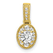 14K Lab Grown Diamond VS/SI GH, Complete Oval Vintage Pendant
